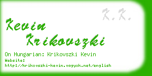 kevin krikovszki business card